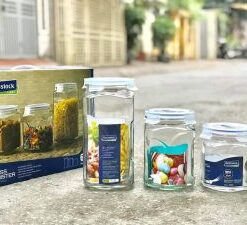 IG535-BỘ 3 HŨ THỦY TINH HÀN QUỐC(1500ML-2000ML-3000ML)