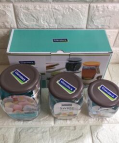 IG674-BỘ 3 HŨ GIA VỊ GLASSLOCK